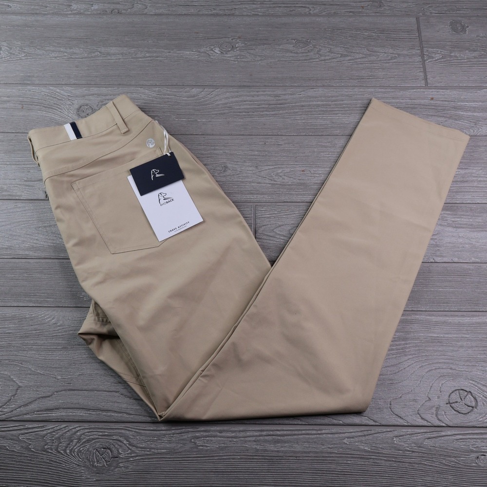NWT Rhoback Delta Performance Pants Men's 32x34 Khaki Golf Chino